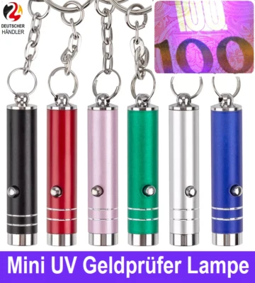 Geldprüfer Schlüsselanhänger Mini UV Licht Lampe Geldscheinprüfer Falschgeld💶