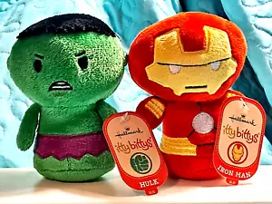Iron Man & Hulk NWT ITTY BITTY'S Both 4" 2014 Marvel Avengers Hallmark Plush - Picture 1 of 12