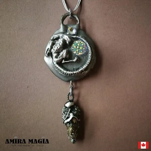 Alien Woman Men Jewelry Pendant Talisman Futuristic Necklace Amulet Xeno Ufo Sky - Picture 1 of 24