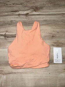 Athleta Conscious Cut Out Crop Sports Bra Coral / Peach Sz D-DD - Picture 1 of 4
