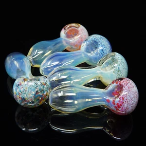 3.5" Handmade Thick Color Changing Spoon Smoking Bowl Glass Pipes - USA Seller - Picture 1 of 23
