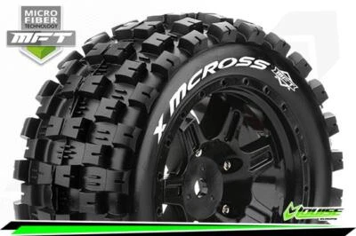 Louise RC MFT X-MCROSS X-Maxx Serie Mounted Sport Black wheels Hex 24mm L-T3352B - Bild 1 von 4