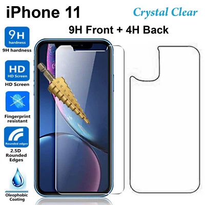 Protector Pantalla Cristal Templado 9H para Apple iPhone 11 Frontal + Película Trasera Foto 1 de 4