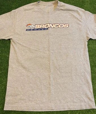 Denver Broncos shirt mens large gray vintage Y2K football nfl short sleeve 31 - Image 1 of 4