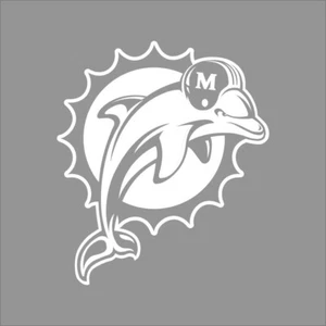 Miami Dolphins NFL Team Logo 1 Color Vinyl Decal Sticker Window Car Wall - Picture 1 of 7