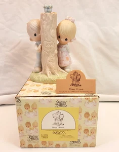"Thee I Love" Precious Moments E-3116 boy girl tree heart birds with box EUC - Picture 1 of 14