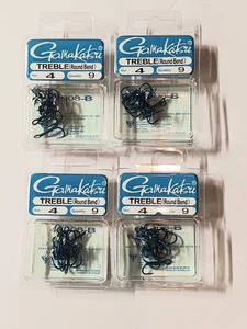 4 Packs of 9 Gamakatsu Treble (Round Bend) Size 4. Blue  - Picture 1 of 1