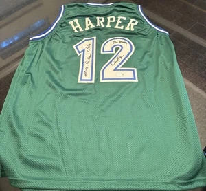 Derek Harper Signed Mavericks Jersey Inscrib "#12 Retired 1/7/18" +"Go Mavs" BAS - Picture 1 of 5