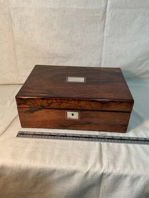 Handsome Victorian Rosewood Writing Slope With Beautiful Grain To Wood - Image 1 of 4