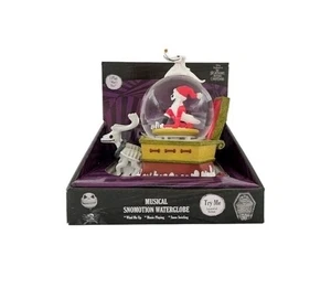 Nightmare Before Christmas Jack Skellington & Zero Schneekugel mit Musik Neu  - Bild 1 von 5
