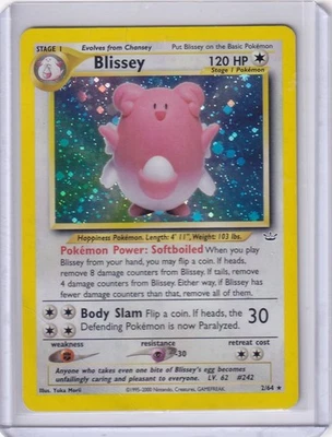 Blissey 2/64 Holo Rare Neo Revelation Pokémon Card Creased Holo Foil - Image 1 of 2