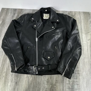 Chaqueta de Cuero Vintage Silver Hawks Motociclista Para Hombre Talla 40 Mediana Negra Grunge Punk - Imagen 1 de 18