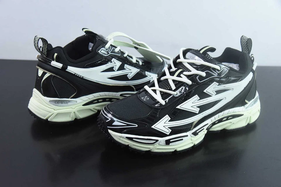 Off Arrow White Be Right Back Unisex Sneakers Black Lime - Image 1 of 4