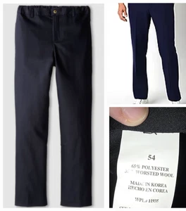 Nuevos Pantalones Stafford Ease Para Hombre Planos Azul Marino Cintura Expandible Lana Talla 54x29-31L - Imagen 1 de 8