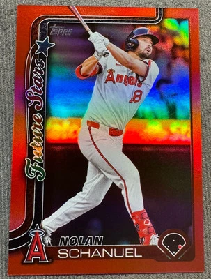 2025 Topps Series 1 Nolan Schanuel Red Foil /5 Angels  - Image 1 of 2