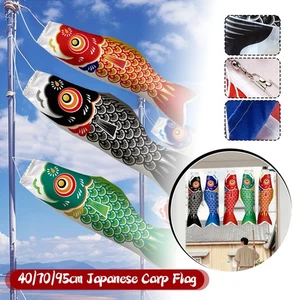 40/70/95 cm Bandera de Carpa Japonesa Base de Viento Colgante Pez Bandera Hogar Jardín Decoración - Imagen 1 de 19