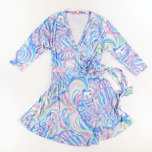 Abito Lilly Pulitzer Emilia Wrap Gillty Pleasure Blu Donna XL - Foto 1 di 6