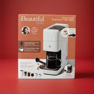 Beautiful Perfect Grind Programmable Single Serve Coffee Maker White BRAND NEW ! - Picture 1 of 16
