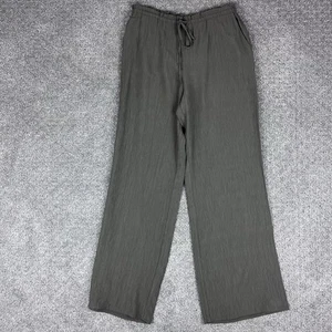Zara Pants Women Medium Wide Leg Relaxed Capsule Boho Drawstring High Rise Olive - Picture 1 of 13