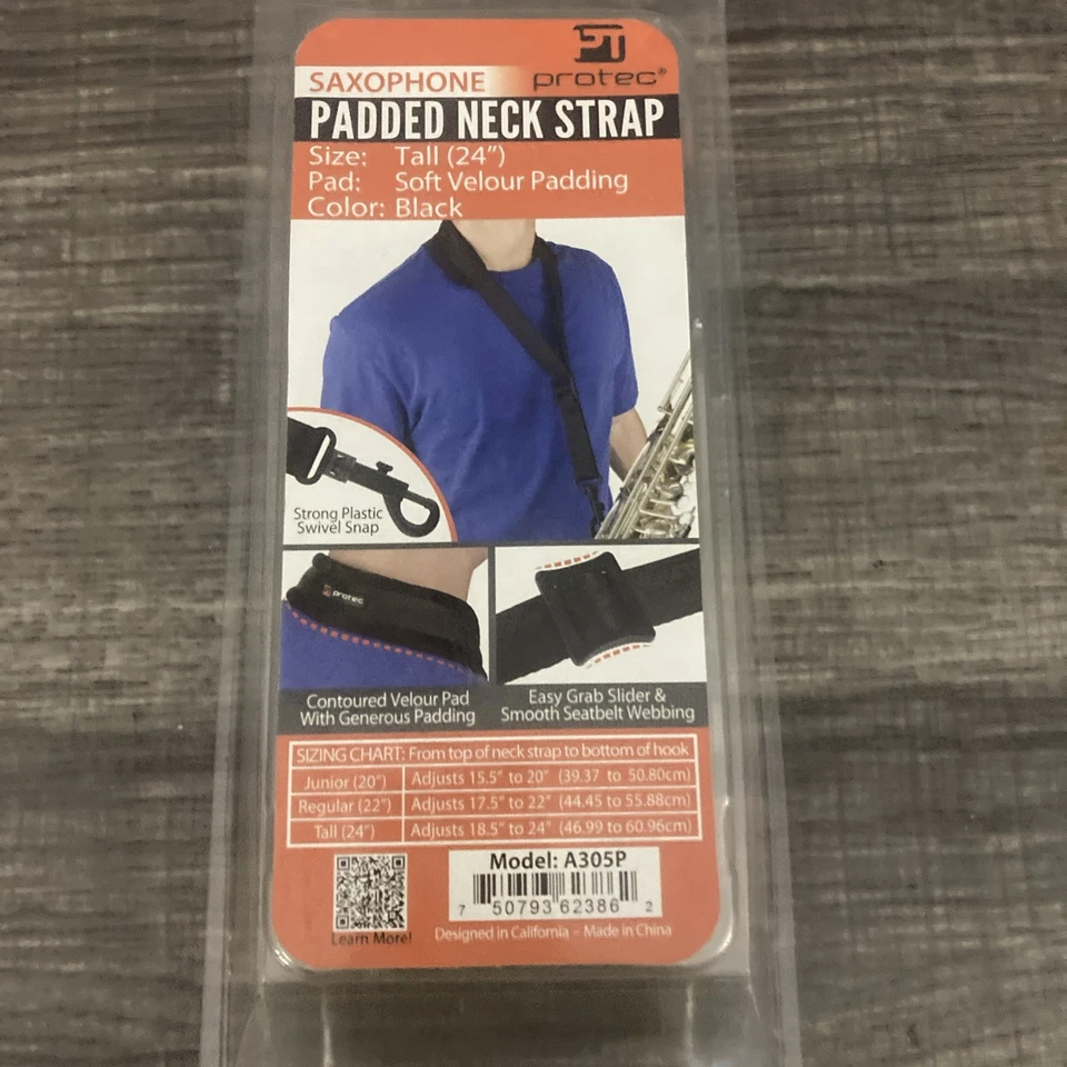 Protec Saxophone Padded Neck Strap Velour Padding A30SP - Image 1 of 4
