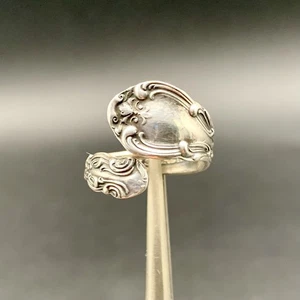 VTG Sterling Silver - GORHAM Chantilly Spoon Handle Bypass Ring Size 6 - Picture 1 of 11
