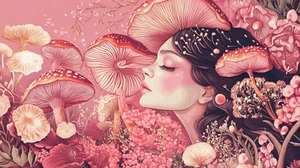Canvas Art Pink Lady Abstract Fantasy Wall Picture Poster Print - Picture 1 of 22