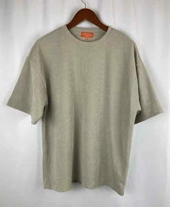 EUC Negative Space geripptes beigefarbenes Herren-T-Shirt Größe Medium hellbraun Basic weich Freizeit - Bild 1 von 9