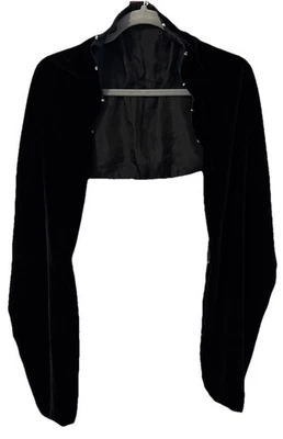 真丝围巾女式黑色天鹅绒双面冬季正式晚礼服 77x13.5 — 第 1/4 张图片