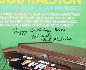 Bob Ralston, Left My Heart In San Francisco, Signed / Autograph - LP 1969 - EX - Picture 1 of 4