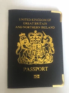 Funda protectora para pasaporte del Reino Unido billetera británica Brexit estuche de identificación de viaje - Imagen 1 de 3