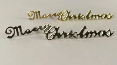 FELIZ NAVIDAD BRAD adorno (6 piezas) pasador dividido•vacaciones•metálico •oro•plata• Foto 1 de 4