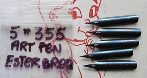 5 RARE ESTERBROOKS ART PEN #355 SMALL BLUE DIP PEN NIBS-+CALLIGRAPHY+DRAW+MAGNA+ - Picture 1 of 2