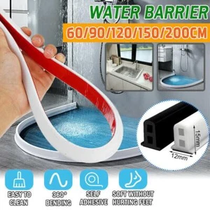 Flexible Water Stopper Shower Barrier Silicone Bathroom Floor Retaining Strip. - Picture 1 of 7