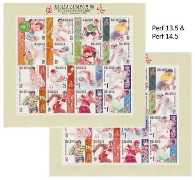 圣马来西亚 1998 年通用游戏运动鞋 VARIETIES P13.5 & P14.5 全新无标签 — 第 1/4 张图片