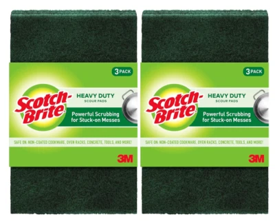 Scotch-Brite Heavy Duty Scour Pads, Great For The Kitchen, 3 Pads 2 Pack - Image 1 of 4