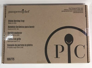 Pampered Chef Stone Serving Tray White 100775 Made in USA - Picture 1 of 12