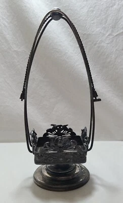 Pickle Castor Frame ONLY  Silverplate  Doves Flowers Leaves  Antique 1800's - Image 1 of 4