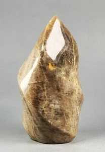 Increíble Estatua de Reiki Orbicular Llama Pulida Cristal PIEDRA LUNAR Negra - Imagen 1 de 10