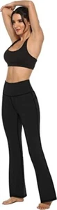 AFITNE Women's Bootcut Yoga Pants with Pockets, High Waist Workout Bootleg Yoga - Picture 1 of 5
