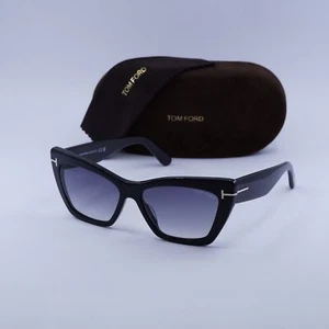 New Tom Ford FT0871 01B Shiny Black/Gradient Smoke 56-15-140 Sunglasses - Picture 1 of 6