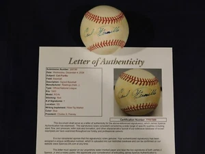 Carl Furillo (D. 1989)  Signed Charles Feeney National League Baseball JSA LOA - Picture 1 of 7