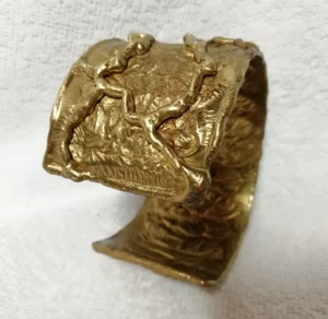 BRUTALISTE BRACELET MANCHETTE SOUDÉ TRAVAIL D'ARTISTE 1970 - VINTAGE - Picture 1 of 5