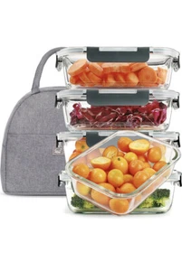 Bento Box Mahlzeit Vorbereitung Glas Behälter Grau 5er Pack 36oz DAS TRUST - Bild 1 von 4