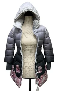 MONNALISA Girls Designer Down Jacket 8 Multi colors and floral Design - Picture 1 of 5