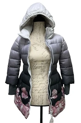 MONNALISA  Girls Designer Down Jacket 8 Multi colors and floral Design - Image 1 of 4