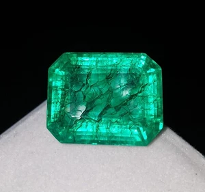 Gemma Sciolta Certificata 29,17 Ct Smeraldo Verde Colombiano Naturale Dimensioni Enormi Gemma - Foto 1 di 10
