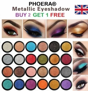 PHOERA Compact Eyeshadow Glitter Shimmer Metallic Pigment Eye Shadow Palette UK - Picture 1 of 33