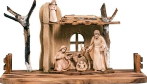 Pesebre Set Completo Statue CM 10 Artis Plastificadas en Madera De Val Gardena - Imagen 1 de 1