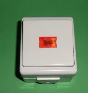 Gira 01252 Wipp-Kontrollschalter mit Glimmlampe Ausschalter 2-polig AP - Bild 1 von 4