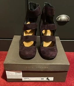Chie Mihara ‘Vestu’ Grape (Purple) Suede Cut Out Zipped Ankle Boots UK 6/EU 39 - Picture 1 of 9